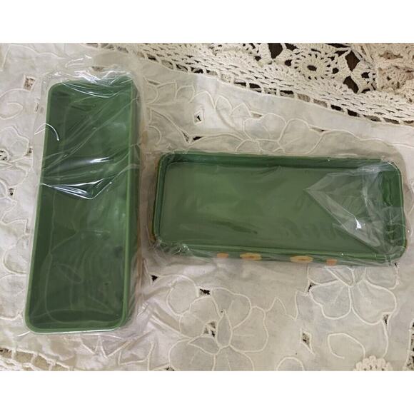 Vintage Butter Dish 7" Fall Thanksgiving Harvest MCM Melamine Plastic 70's 80's - Picture 7 of 8